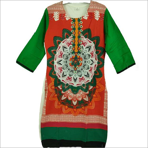 वॉशेबल लेडीज़ फैंसी प्रिंटेड कुर्ती