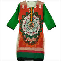 वॉशेबल लेडीज़ फैंसी प्रिंटेड कुर्ती