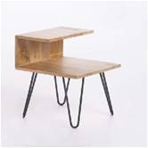 साइड टेबल (लकड़ी और लोहा)