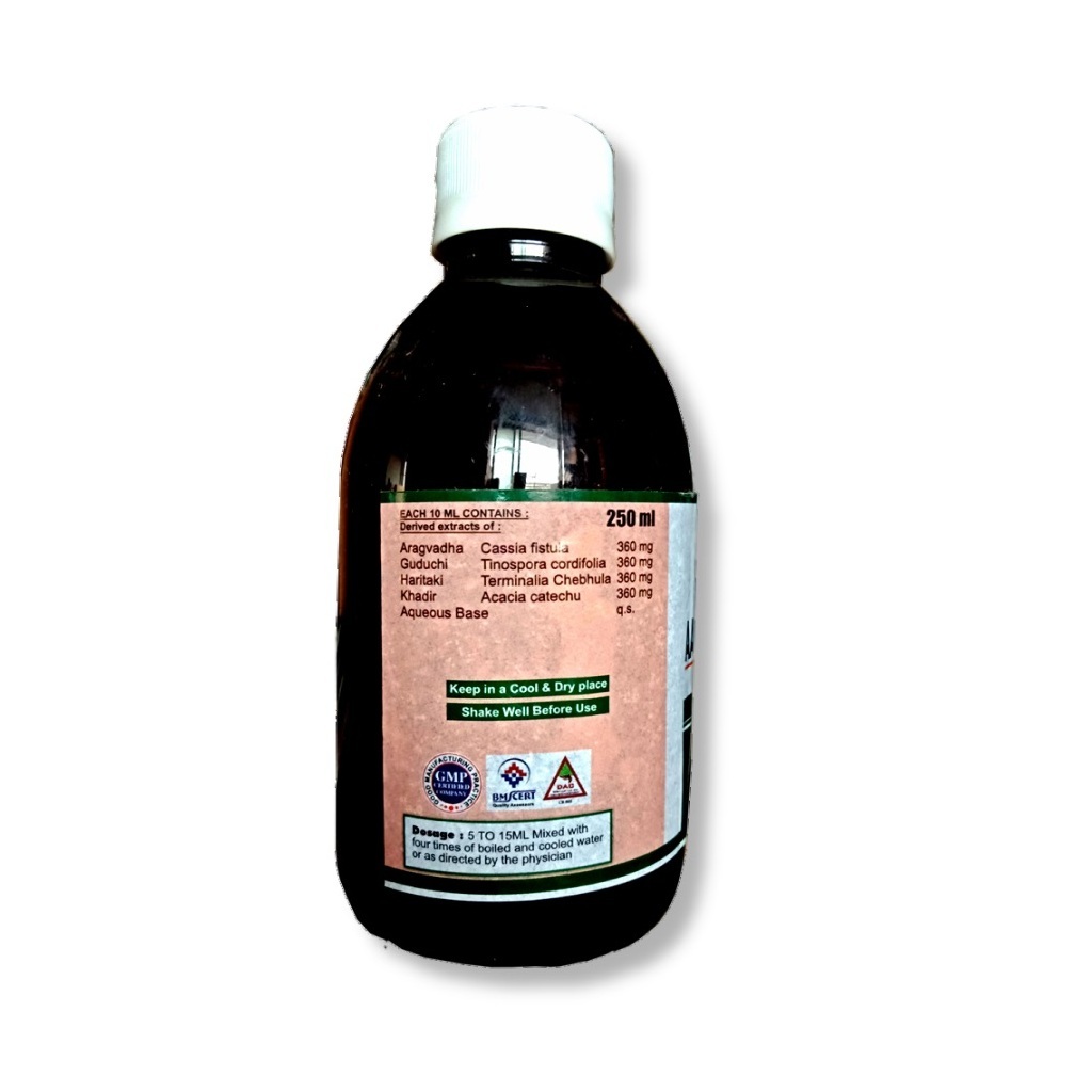 Ayursun Aaragvadhamrutadi Kashay - Ayurvedic Herbal Kadha , Sugarless Syrup For Amla Pitta And Twak Vikar, Suitable For All Ages