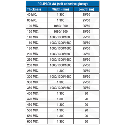 Polipak Aa Self Adhesive