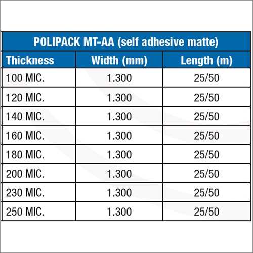 Polipack Mt-aa (Self Adhesive Matte)