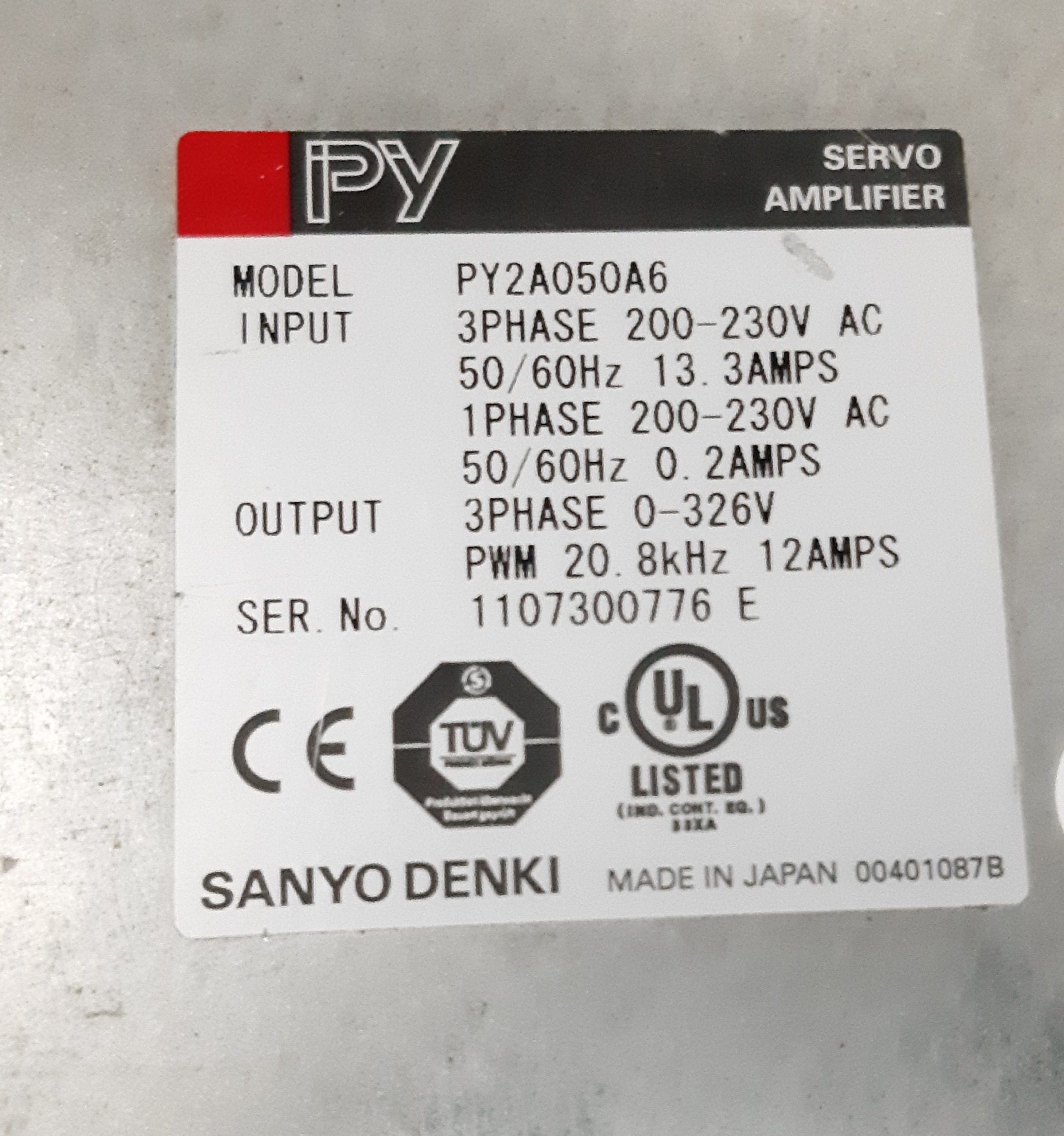 Sanyo Denki Servo Drive Py2a050a6