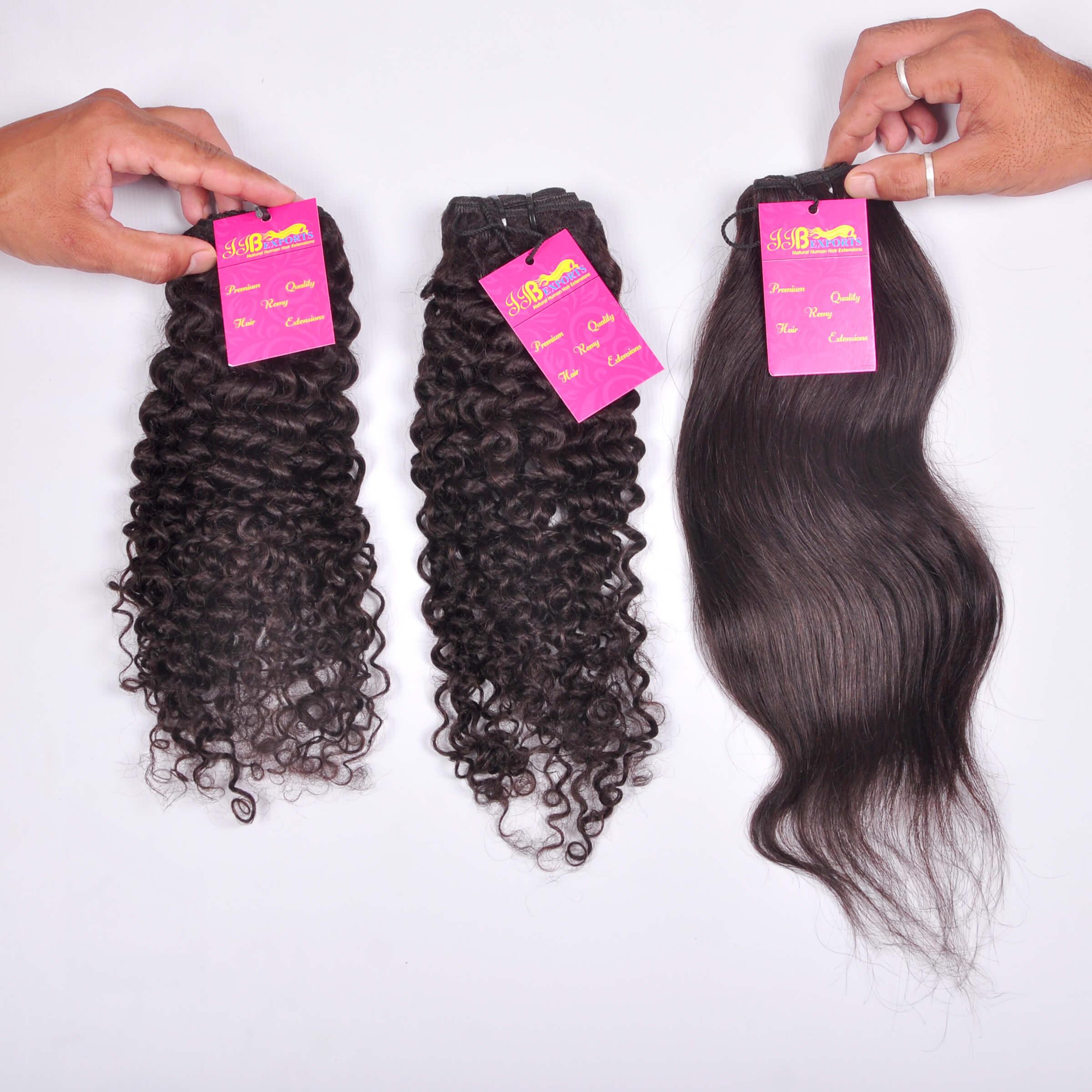 Natural Black Machine Wefted Indian Virgin Single Drawn Curly/straight Human Hair Bundles