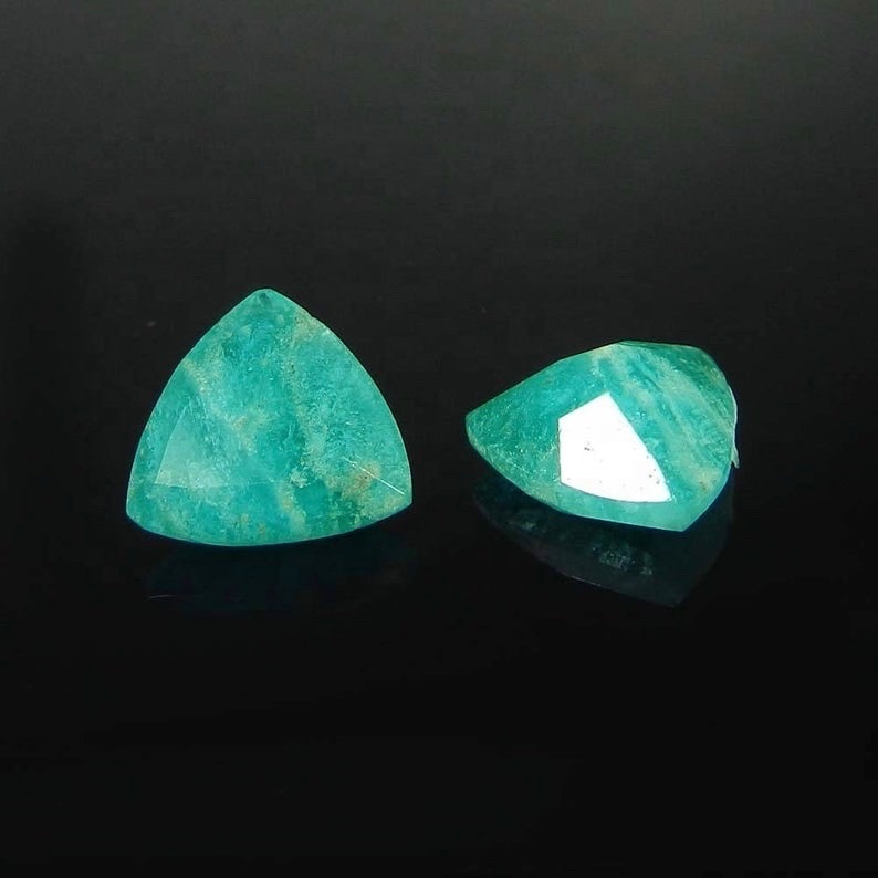 Amazonite Gemstone - 11mm Faceted Trillion Cut | Aaa Quality, Natural Stone, Blue Color