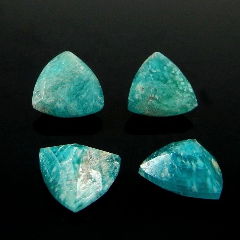 Amazonite Gemstone - 11mm Faceted Trillion Cut | Aaa Quality, Natural Stone, Blue Color