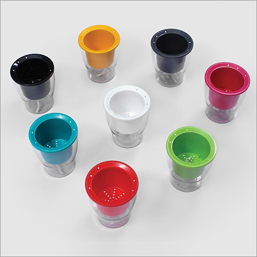 Clear Series Acrylonitrile Butadiene Styrene Pot - ABS Plastic, 6"x5", Glossy Finish, Available in Green, Grey, Sea Green, White, Yellow, Pink, Red, Black | Self-Watering, Easy to Paint and Clean, Ideal for Vertical and Balcony Gardening