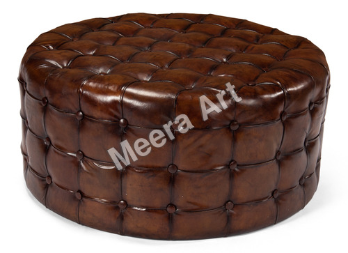 Leather Pouf