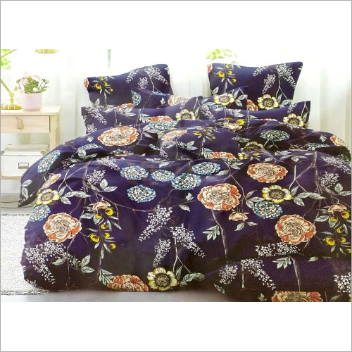 मल्टीकलर एबीसी टेक्सटाइल कॉटन डबल बेड शीट 2 पिलो कवर के साथ