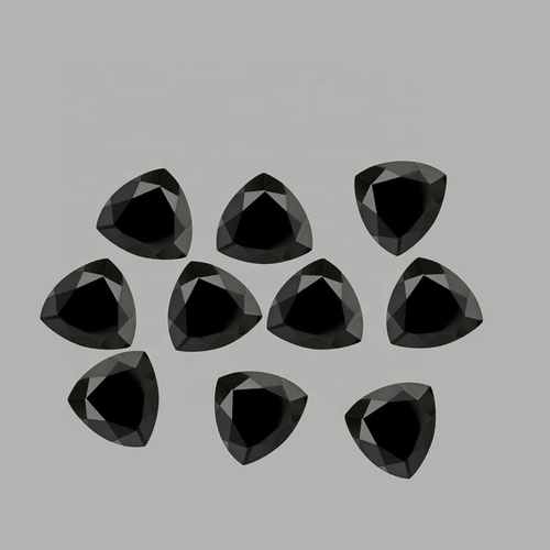 3Mm Black Spinel Faceted Trillion Loose Gemstones Grade: Aaa