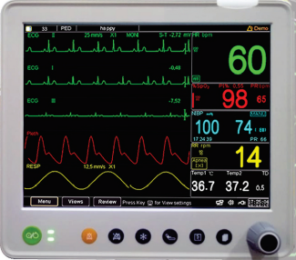 Multi Parameter Patient Monitor - Advanced LCD Interface , Real-Time Vital Signs Tracking, Non-Invasive Measurement, Wireless Connectivity Options