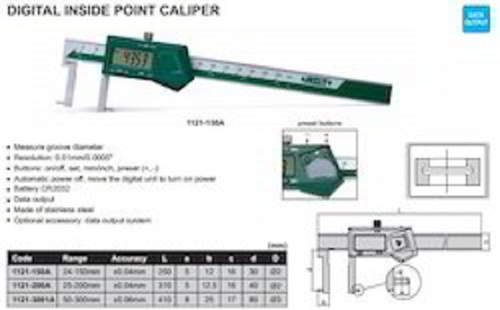 Insize 1121-150A Digital Inside Point Caliper Application: Yes