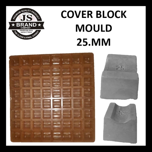 Rcc Cover Block Mould - Rubber, 25 mm Size, Yellow Color | 64 Cavity, 3.2 kg Weight, 4 Years Mould Life, Injection Moulding Process