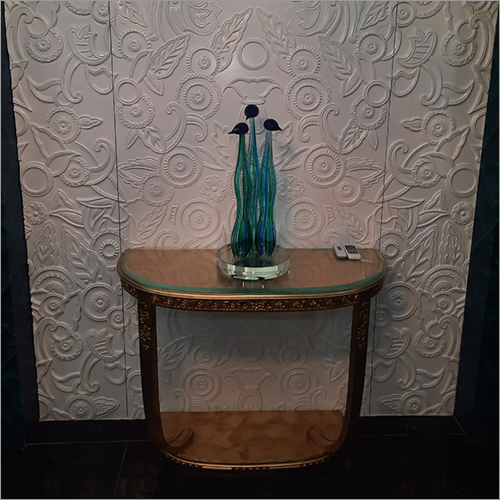 लकड़ी का कंसोल टेबल डिज़ाइन: रेल के साथ