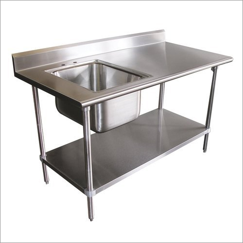 Silver Single Sink Kitchen Table