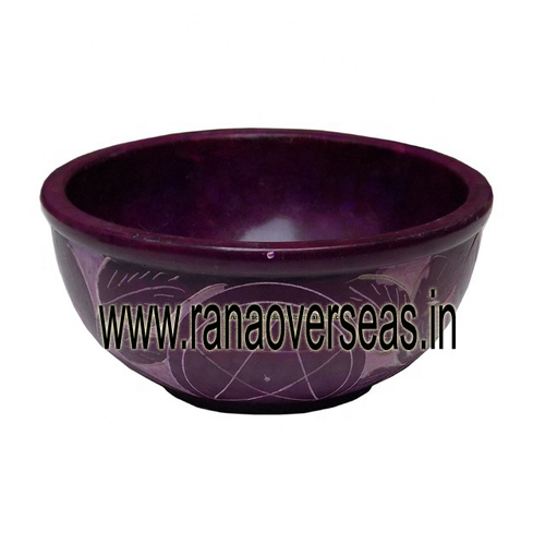 Purple Soapstone Smudge Bowl In Peace Symbol