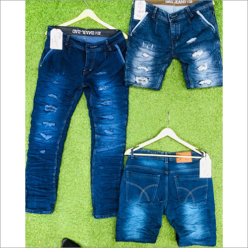 ब्लू मेन्स रिप्ड जींस