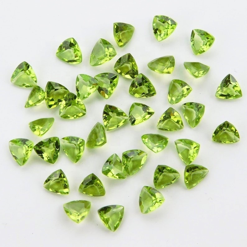 Peridot Gemstone - 3mm Faceted Trillion Cut Aaa Quality Natural Green Gemstone