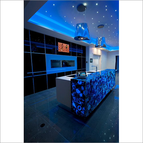 Luxury Polished Blue Agate Marble Stone Slabs - Customized Thicknesses 14mm To 25mm, Ideal For Table Tops And Wall Decoration, Supports Clarity Of Thought And Ailment Prevention