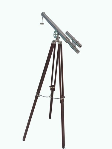 Double Barrel Brass Telescope Focus Range: 42 X High Quality View  Meter (M)