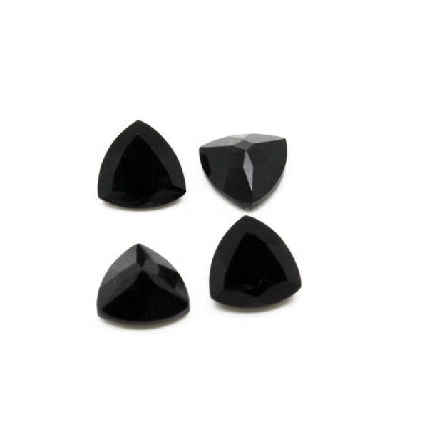 6mm Black Onyx Faceted Trillion Loose Gemstones Grade: Aaa