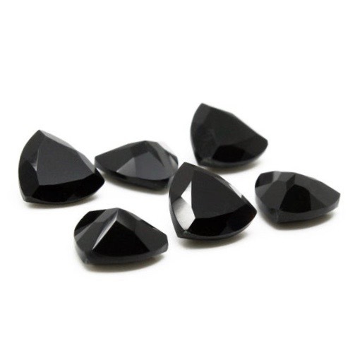 6mm Black Onyx Faceted Trillion Loose Gemstones Grade: Aaa