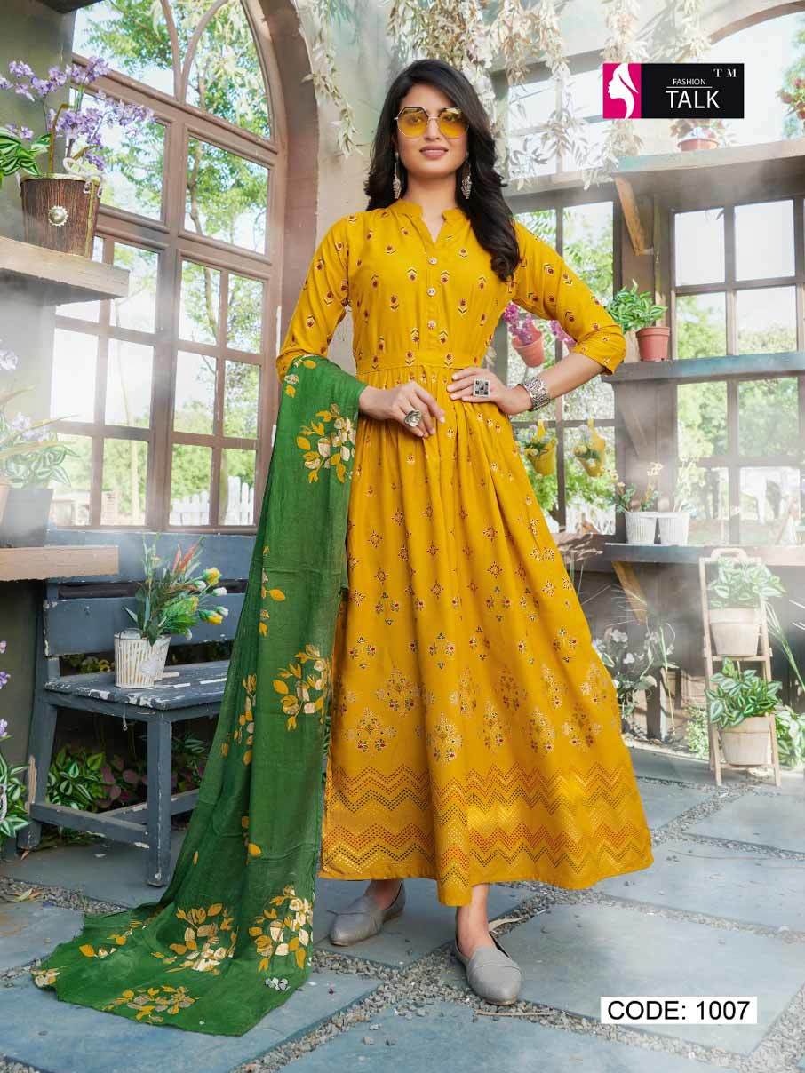 Dry Cleaning Cocktail Vol 1 Rayon 14 Kg Classic Print With Foil Kurtis With Dupatta Catalogue