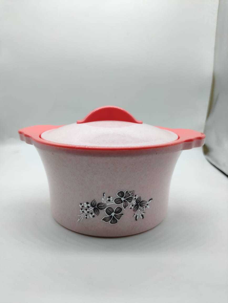 Plastic Casseroles - 2 Liters, 10x10x10 Inches | White Color, Double Handles, Snap-on Lid
