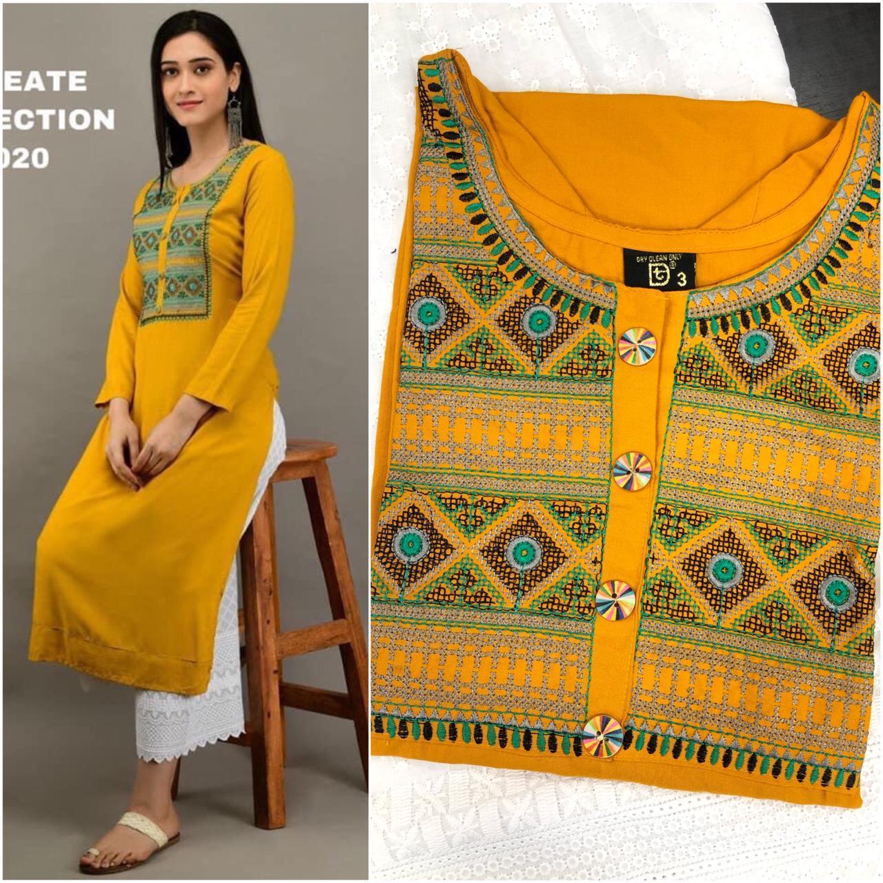 Hot And Latest Kurta Set - Rayon Cotton With Embroidery, Pure Cotton Plazo With Shiffli Work | Sizes L(40) & Xxl(44)