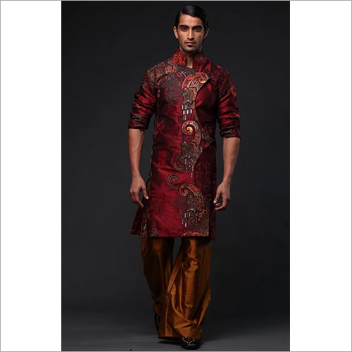 पैंट सेट के साथ वॉशेबल पुरुषों का एम्ब्रॉयडरी किया हुआ कुर्ता