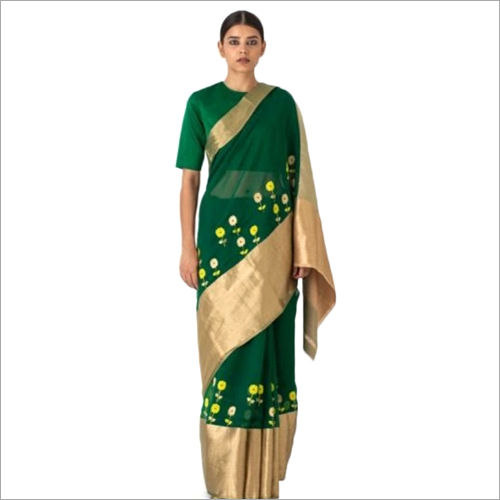 मल्टीकलर रॉ मैंगो डिज़ाइनर चंदेरी साड़ी