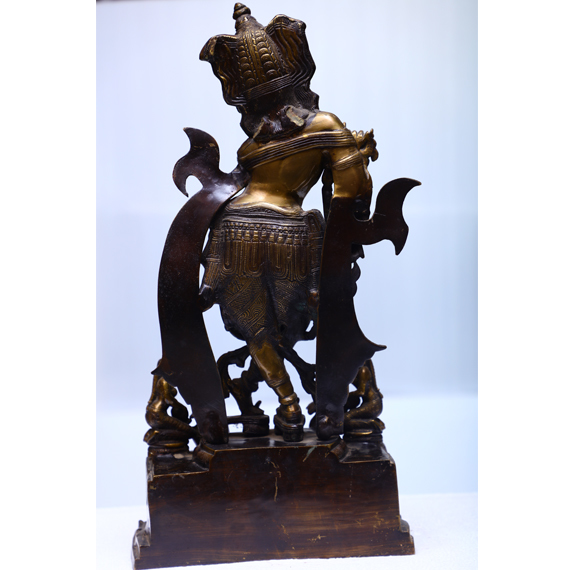 Bronze Krishna - 29cm X 17cm X 59cm, Handcrafted Beauty, Cultural Heritage, Intricate Details, Polished Finish, Collectible Religious Artifact