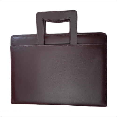 Black Leather File Folder - Leather, Plain Pattern, Black Color | Elegant Design For Professional Documentation And Organization