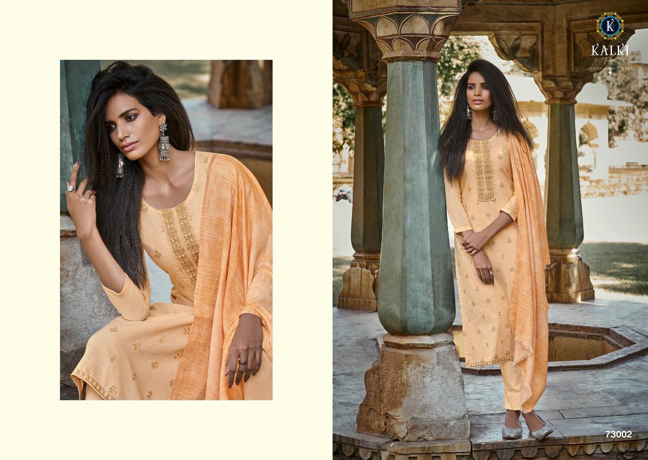 Printed Qalamkar By Kalki Fashion Pure Lawn Cotton Dress Material Catalogue