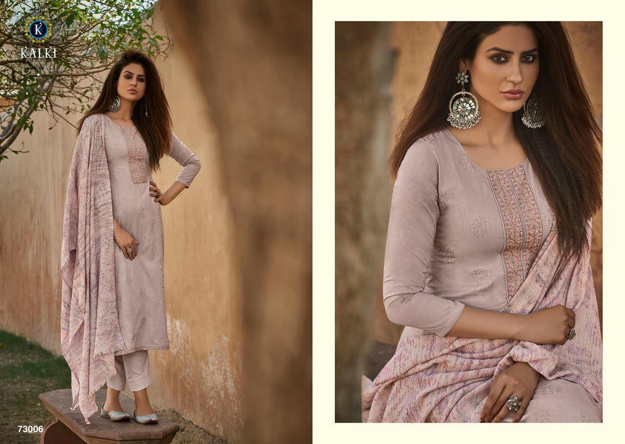 Printed Qalamkar By Kalki Fashion Pure Lawn Cotton Dress Material Catalogue