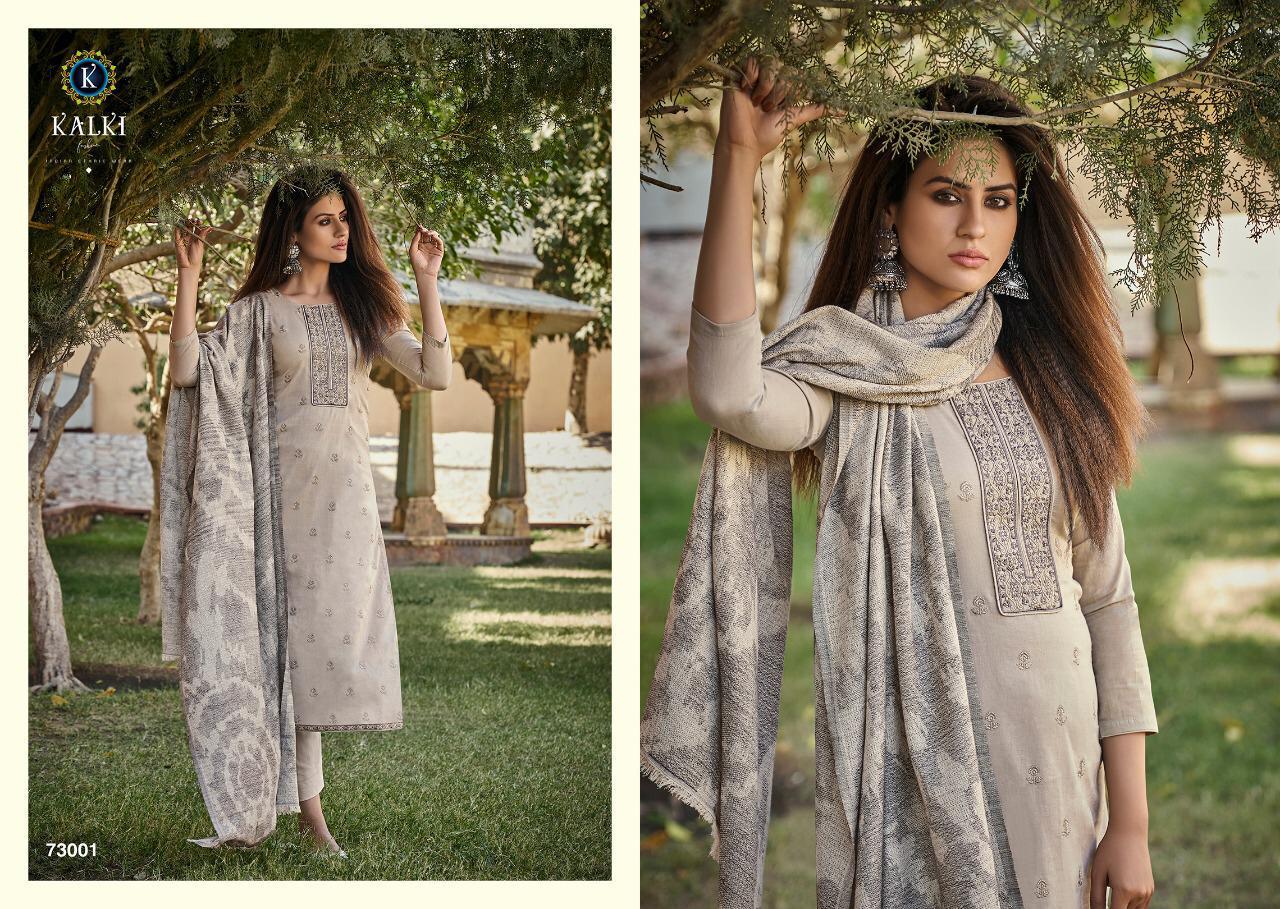 Printed Qalamkar By Kalki Fashion Pure Lawn Cotton Dress Material Catalogue