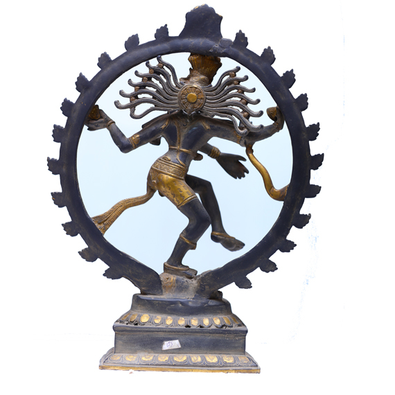 Bronze Dancing Siva - Bronze, 33x13x46 Cm, Dark Brown | Intricate Details, Handcrafted Artistry, Patina Finish, Cultural Value