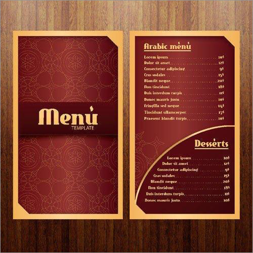 Menu Cards Printing Service