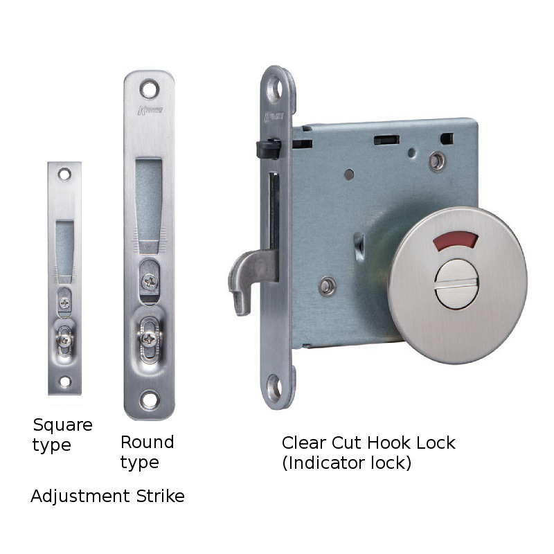 Kuriki Clear Cut Hook Lock - Aluminum | Hook Mechanism With Thumb Turn, Adjustable Strike Plate, Multiple Lock Functions, Available In Round And Square Designs, Five Finishes