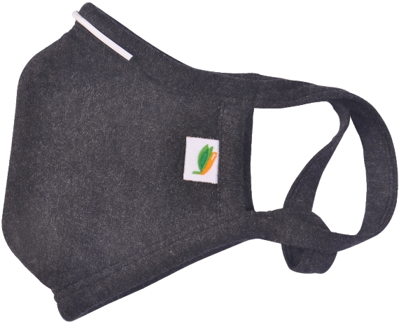 Organic Reusable Face Mask M Size - Organic Cotton Knitted Fabric, 4 Color Variants Including White Melange & Grey Melange, Eco Friendly