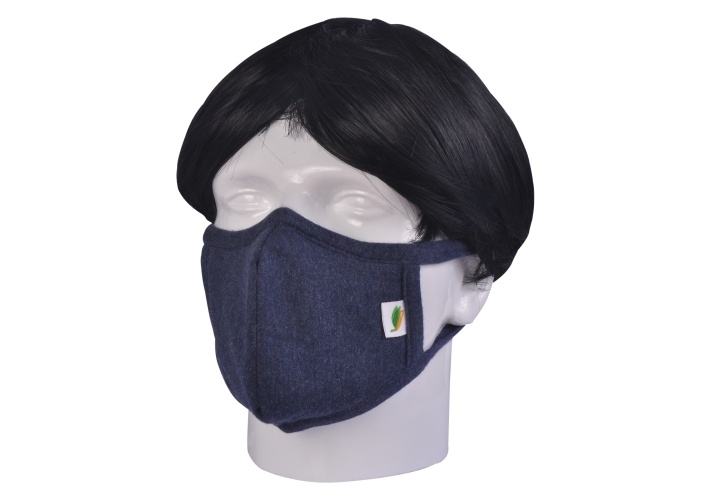 Organic Reusable Face Mask M Size - Organic Cotton Knitted Fabric, 4 Color Variants Including White Melange & Grey Melange, Eco Friendly