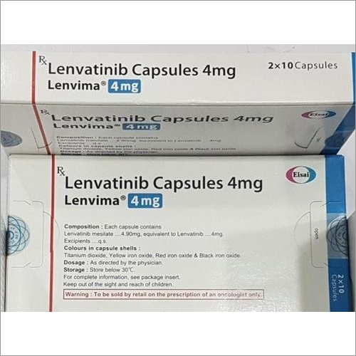 Lenvatinib Capsules - 4 MG | Yellowish Powder, Normal Smell, 2 x 10 Capsules Unit, Cold & Dry Storage