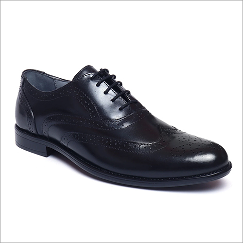 Leather Mens Black Brogue Shoes