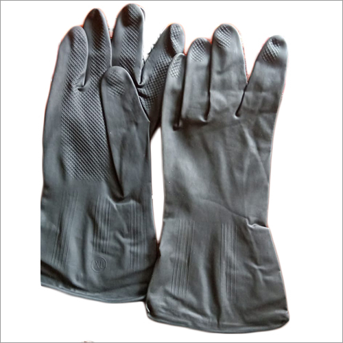 Safety Rubber Gloves - Rubber Material, Full Finger Style | Quick Dry, Washable, Waterproof, Ideal For Kitchen, Medical, And Welding Tasks