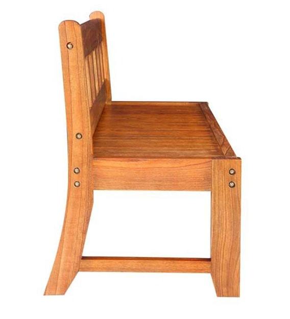 Handmade Solid Wood Bench With Back Rest.