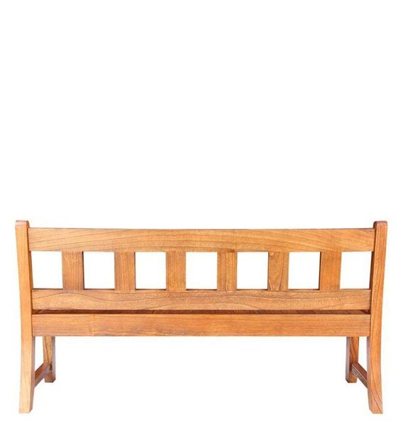 Handmade Solid Wood Bench With Back Rest.