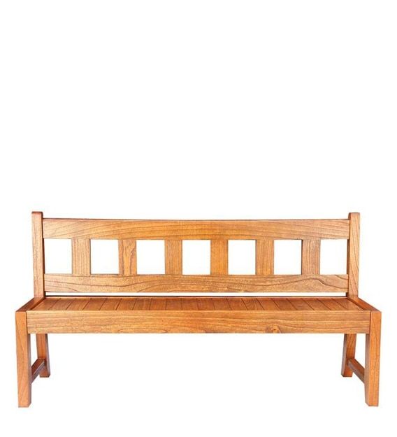 Handmade Solid Wood Bench With Back Rest.