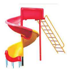 FRP Spiral Slide SP-07 - 10ft Height, 16ft Length, 8ft Platform | Safe Play Area 12ft x 5ft, Custom Color Options, MS Pipe Support