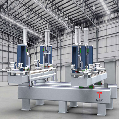 स्वचालित डबल हेड एल्युमिनियम कटिंग मशीन ब्लेड A का आकार: 450 मिमी