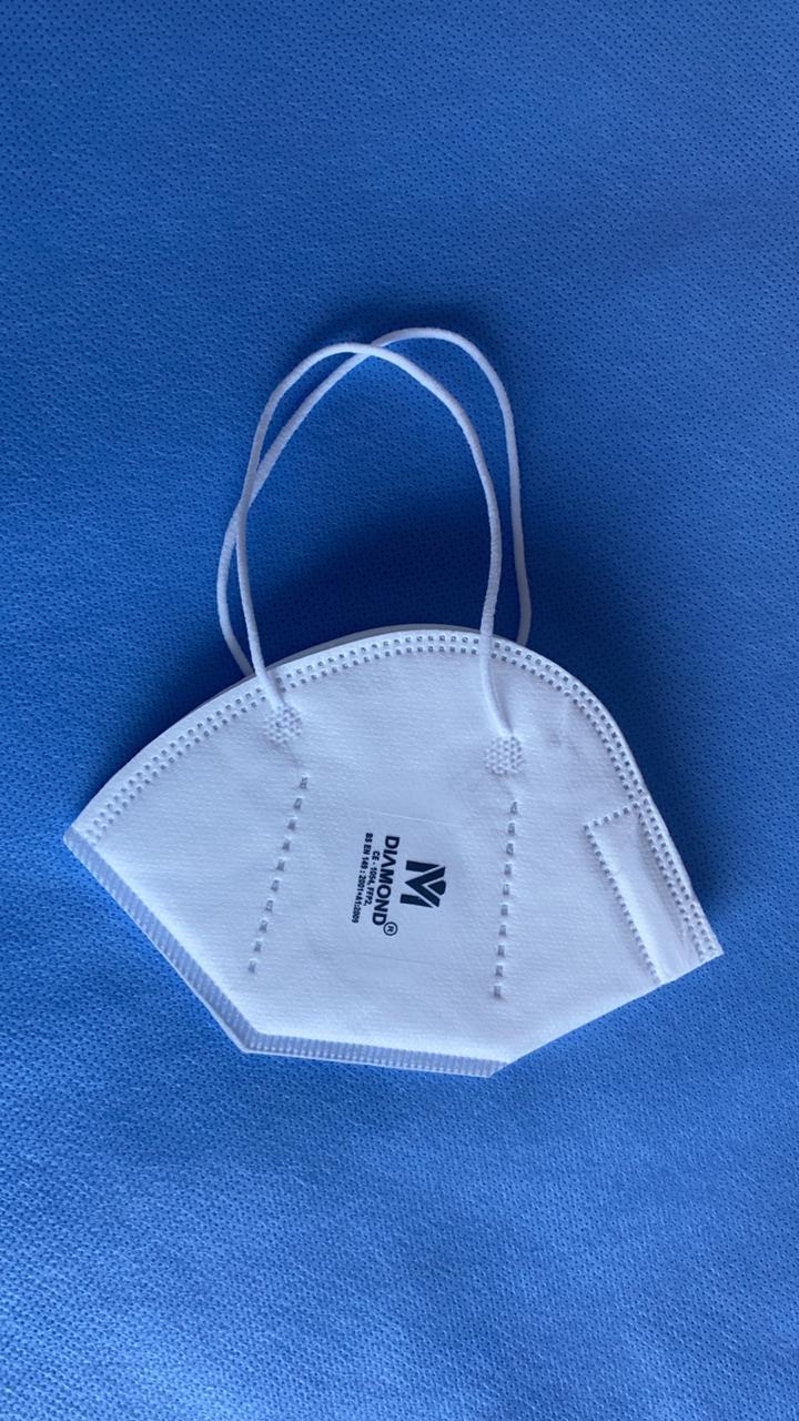 N95 Face Mask - Ffp2 Folding Particle Respirator, 15x10cm, Grey/white | Disposable, Ear Loop/head Hanging, Non-woven, Oval Shape